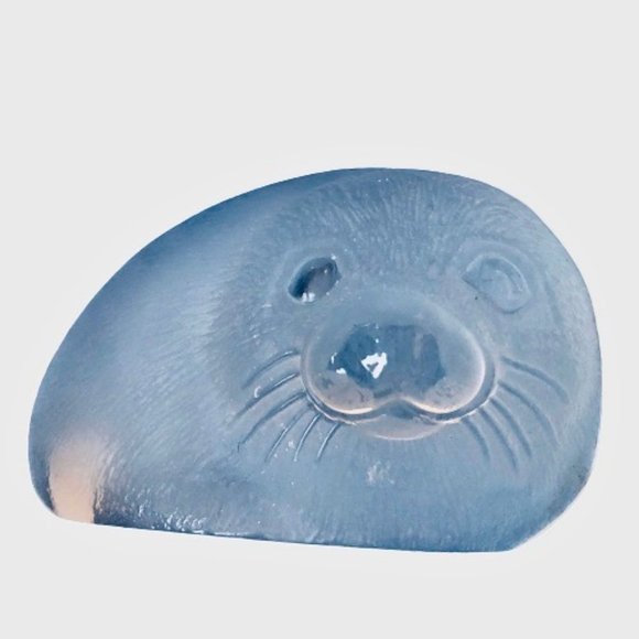 Crystal Seal Figurine MATS JONASSON SWEDEN AVintage art Glass Signed & Sticker - Picture 12 of 13